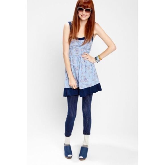 Womens Olsenboye Navy Blue Polka Dot Leggings - Sz M - Picture 1 of 2